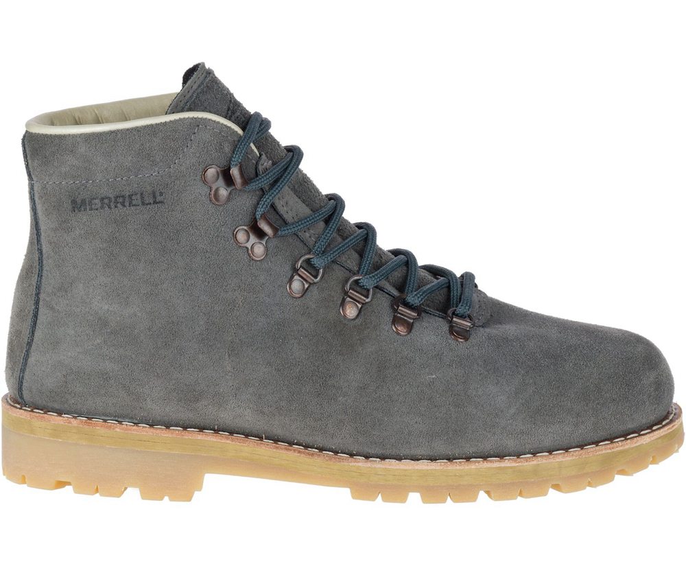 Merrell Boots Grey - Wilderness USA Suede - Mens 72UBMWGXP